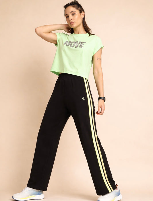 Women's Black Dance Flow Trackpants